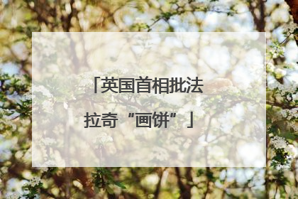 英国首相批法拉奇“画饼”