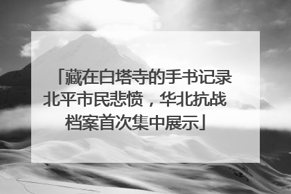 藏在白塔寺的手书记录北平市民悲愤，华北抗战档案首次集中展示