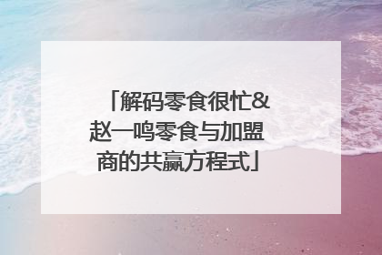 解码零食很忙&赵一鸣零食与加盟商的共赢方程式
