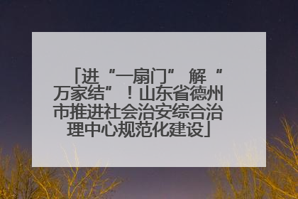 进“一扇门” 解“万家结”！山东省德州市推进社会治安综合治理中心规范化建设
