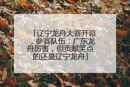 辽宁龙舟大赛开幕，参赛队伍：广东龙舟厉害，但贡献笑点的还是辽宁龙舟