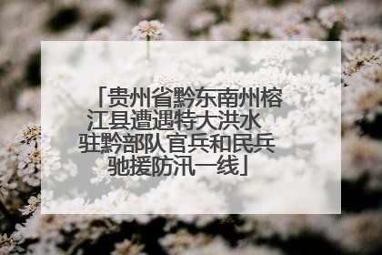 贵州省黔东南州榕江县遭遇特大洪水 驻黔部队官兵和民兵驰援防汛一线