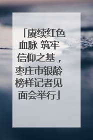 赓续红色血脉 筑牢信仰之基，枣庄市银龄榜样记者见面会举行