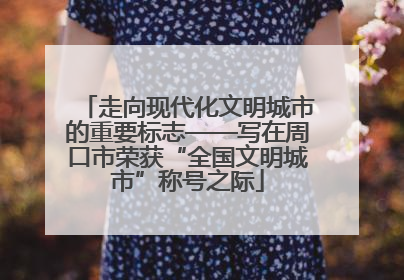 走向现代化文明城市的重要标志——写在周口市荣获“全国文明城市”称号之际