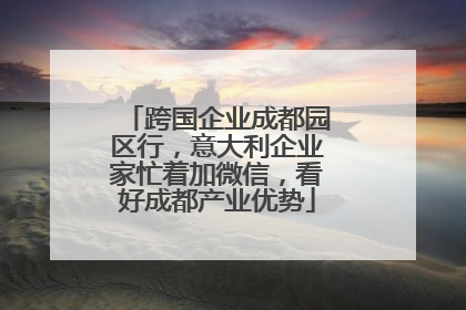 跨国企业成都园区行，意大利企业家忙着加微信，看好成都产业优势