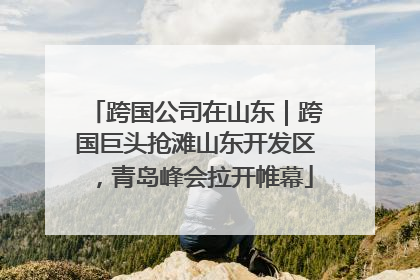 跨国公司在山东｜跨国巨头抢滩山东开发区，青岛峰会拉开帷幕