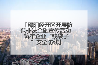 邵阳经开区开展防范非法金融宣传活动 筑牢企业“钱袋子”安全防线