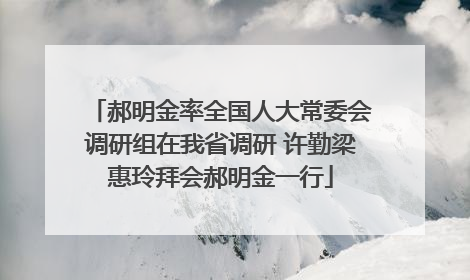 郝明金率全国人大常委会调研组在我省调研 许勤梁惠玲拜会郝明金一行