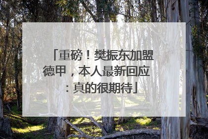 重磅！樊振东加盟德甲，本人最新回应：真的很期待