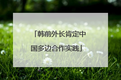韩前外长肯定中国多边合作实践