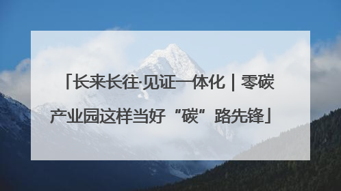 长来长往·见证一体化｜零碳产业园这样当好“碳”路先锋