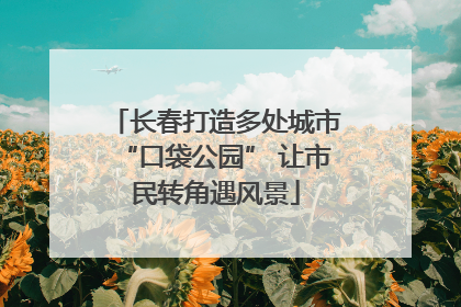 长春打造多处城市“口袋公园” 让市民转角遇风景