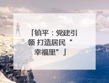 镇平：党建引领 打造居民“幸福里”