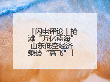闪电评论丨抢滩“万亿蓝海” 山东低空经济乘势“高飞”