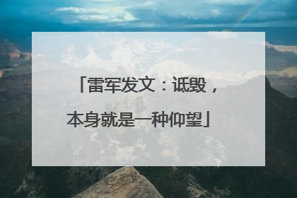 雷军发文：诋毁，本身就是一种仰望