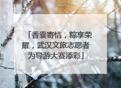 香囊寄情，粽享荣耀，武汉文旅志愿者为导游大赛添彩
