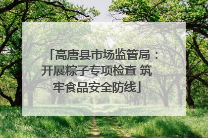 高唐县市场监管局：开展粽子专项检查 筑牢食品安全防线