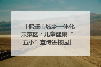 鹤壁市城乡一体化示范区：儿童健康“五小”宣传进校园