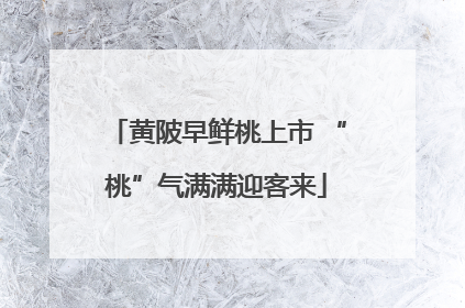 黄陂早鲜桃上市 “桃”气满满迎客来