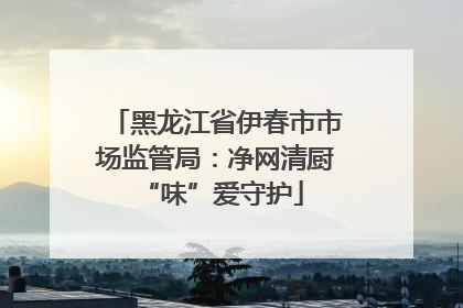 黑龙江省伊春市市场监管局：净网清厨 “味”爱守护