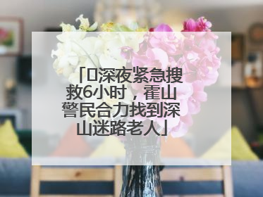 ﻿深夜紧急搜救6小时，霍山警民合力找到深山迷路老人