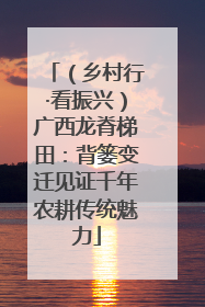 （乡村行·看振兴）广西龙脊梯田：背篓变迁见证千年农耕传统魅力