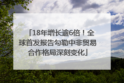 18年增长逾6倍！全球首发报告勾勒中非贸易合作格局深刻变化