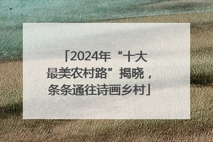 2024年“十大最美农村路”揭晓，条条通往诗画乡村