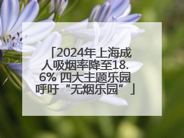 2024年上海成人吸烟率降至18.6% 四大主题乐园呼吁“无烟乐园”