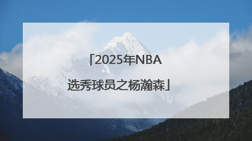 2025年NBA选秀球员之杨瀚森