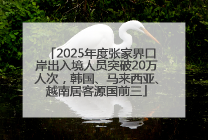 2025年度张家界口岸出入境人员突破20万人次，韩国、马来西亚、越南居客源国前三