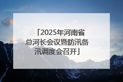 2025年河南省总河长会议暨防汛备汛调度会召开