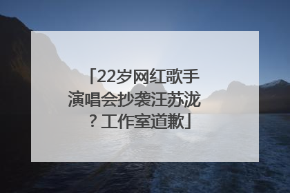 22岁网红歌手演唱会抄袭汪苏泷？工作室道歉