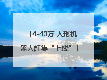 4-40万 人形机器人赶集“上线”