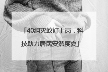 40组灭蚊灯上岗，科技助力居民安然度夏
