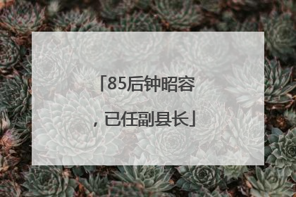 85后钟昭容，已任副县长