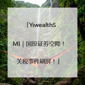 YiwealthSMI｜国投证券空降！关税事件刷屏！